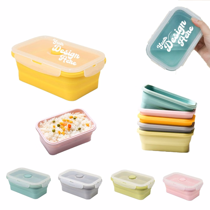 High-Thermal Collapsible Silicone Lunch Box for Outdoor Camp