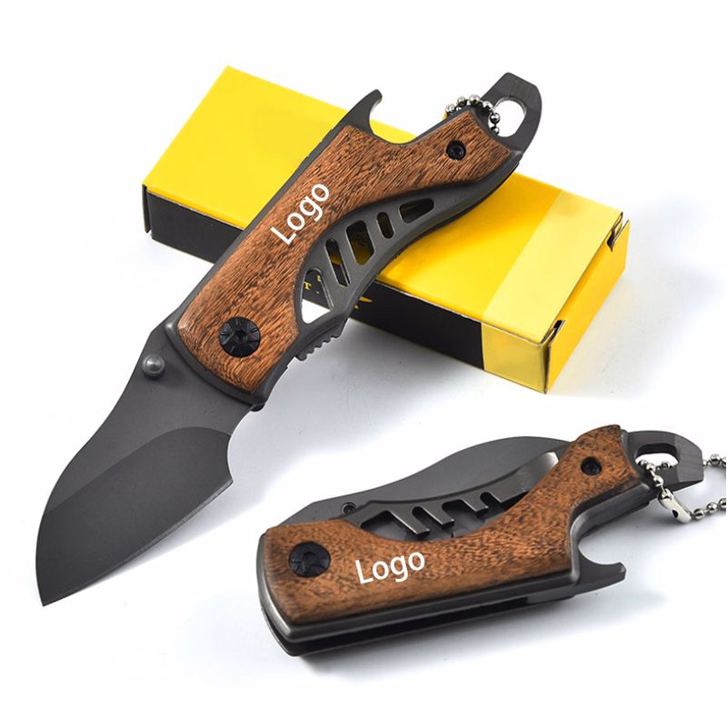 Stainless Steel Folding Pocket Knife with Bottle Opener