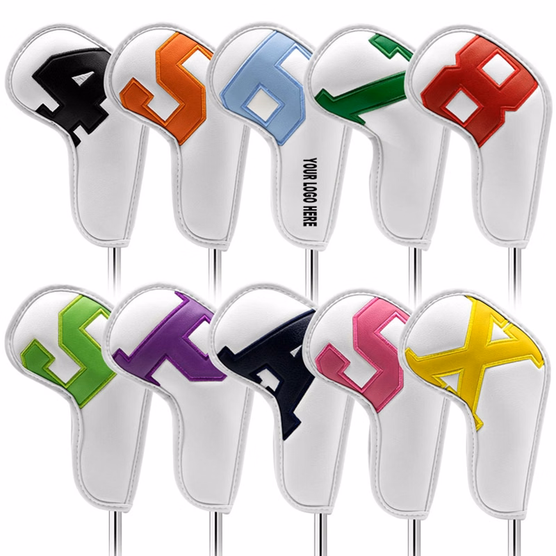 Pu Leather Golf Club Protective Covers 10Pcs