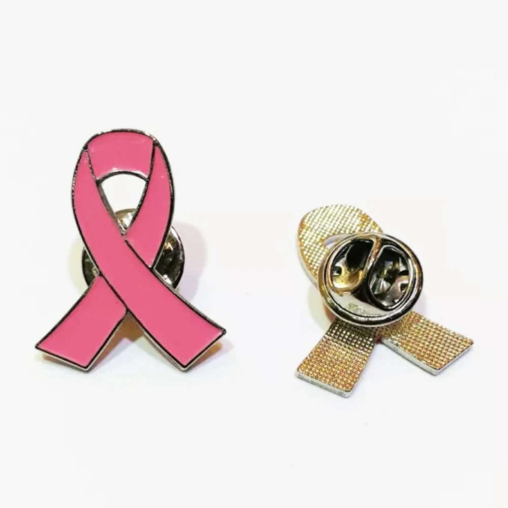 Breast Cancer Awareness Ribbon Metal Lapel Pin 1