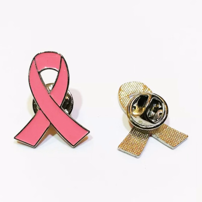 Breast Cancer Awareness Ribbon Metal Lapel Pin