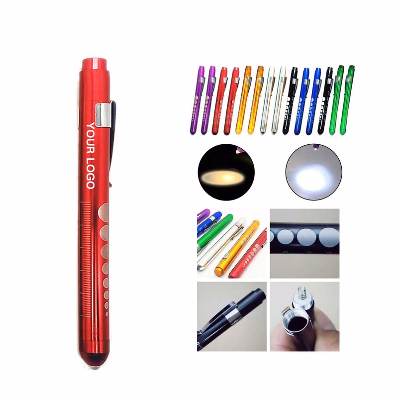 Aluminum LED Medical Penlight with Pupil Gauge