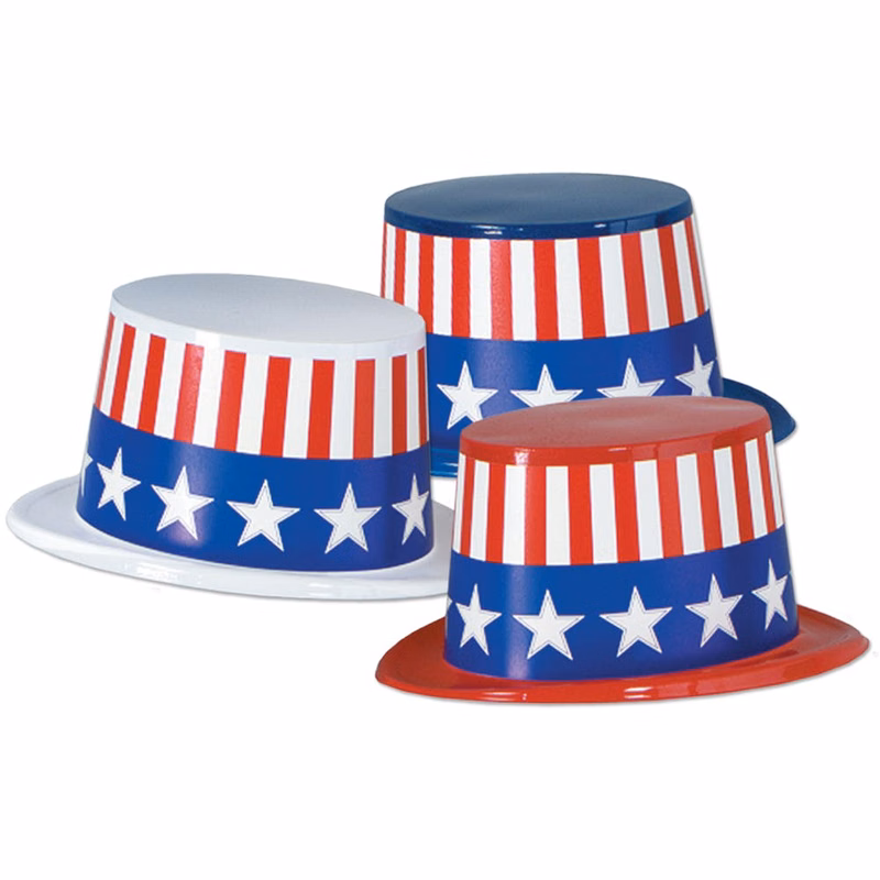 Patriotic Topper Hats - Assorted One Size