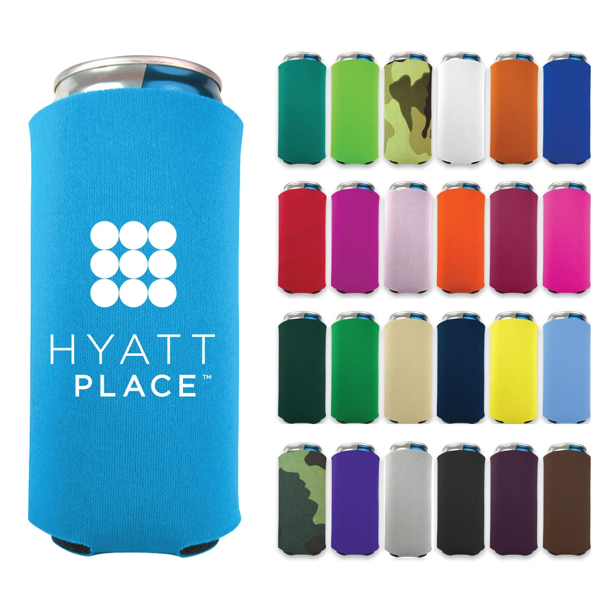 Collapsible 8 oz. Slim Foam Can Cooler - Screen Printed, custom koozie with logo imprint 1