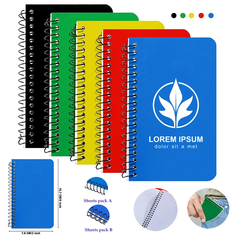 PP Coil Book Waterproof 60 Sheets 5 x 3" College Ruled Pocket Notebook 1