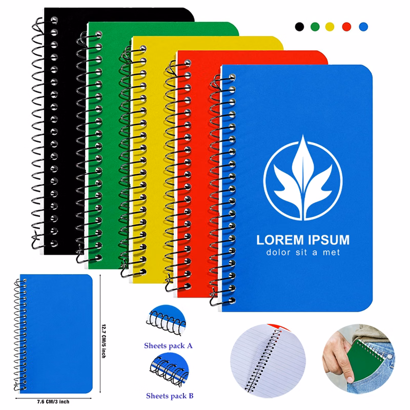 PP Coil Book Waterproof 60 Sheets 5 x 3" College Ruled Pocket Notebook