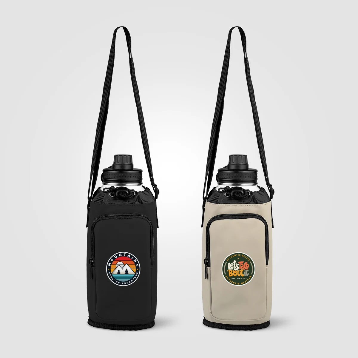Malmö Recycled PU Zipper Pocket Bottle Bag - 60 oz 1
