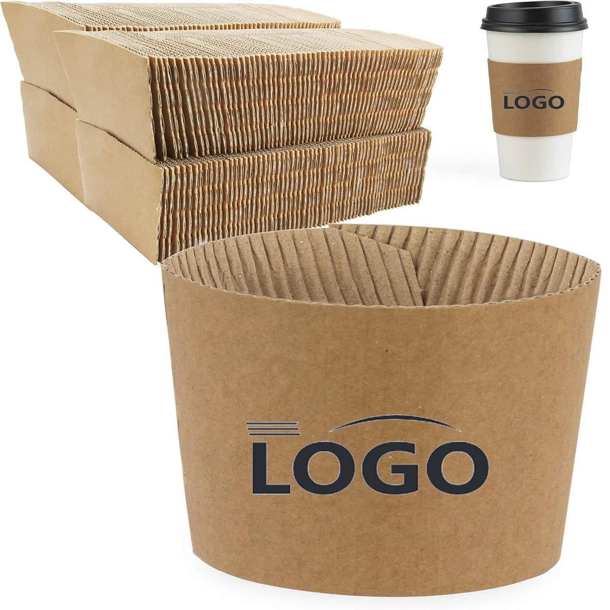 Coffee Cup Sleeves Disposable Double-wall Paper Hot Cold 1