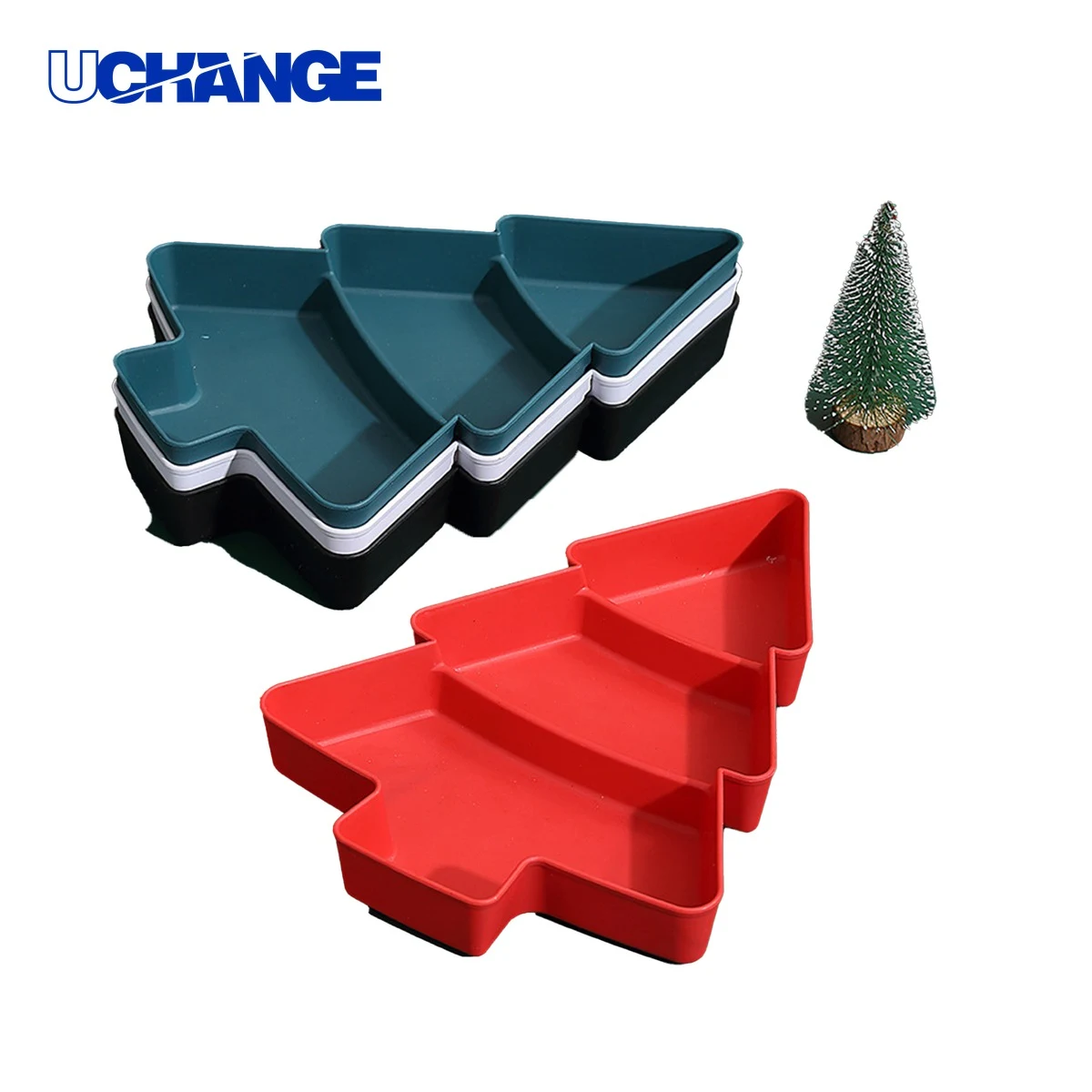 Reusable Plastic Divided Serving Tray 1