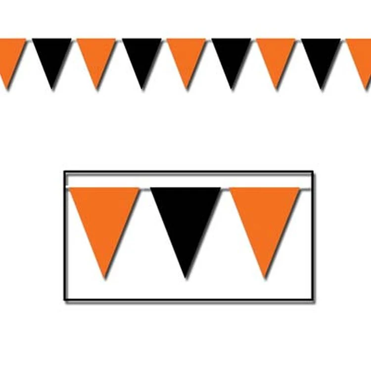 Orange & Black Outdoor Pennant Banner 1