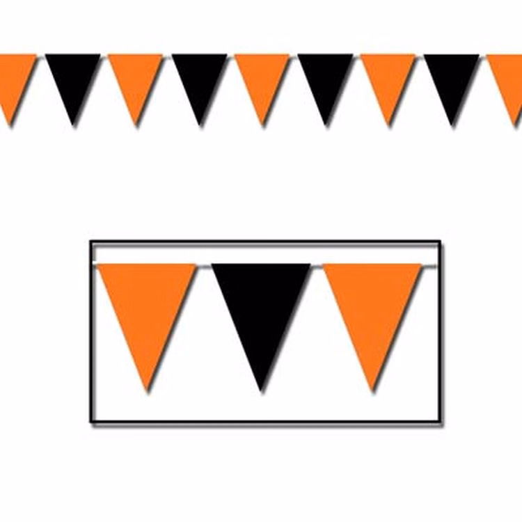 Orange & Black Outdoor Pennant Banner
