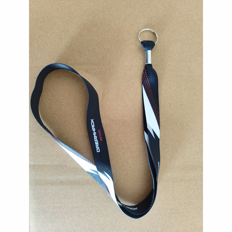 3/4" Dye-Sublimated Lanyard with Metal Crimp & Metal Split-Ring