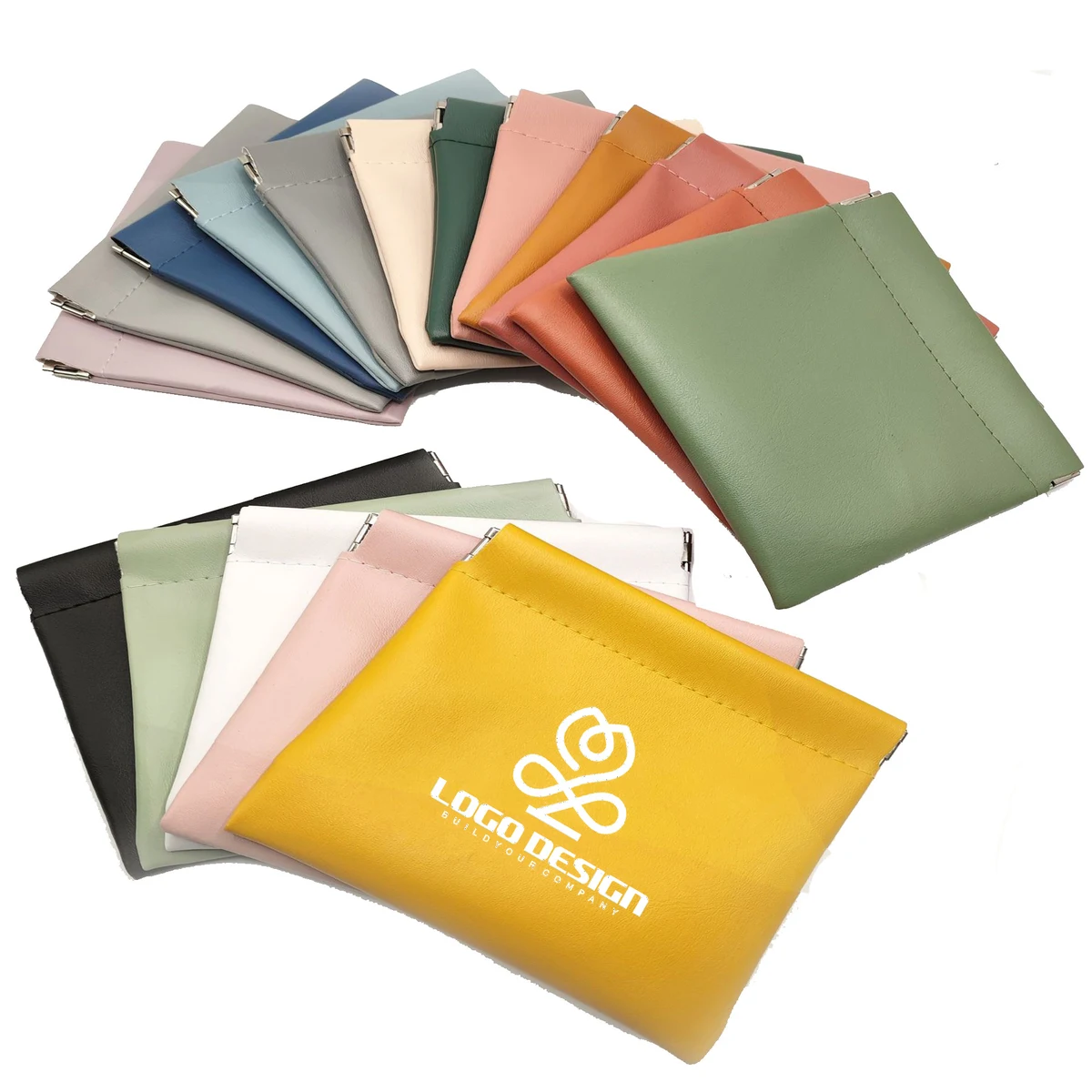 Spring Snap Closure Leather Organizer Pouch 1