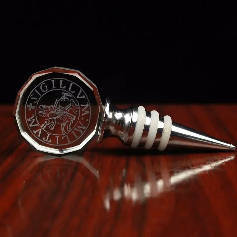 3D Photo Engraved Crystal Wine Stopper - Round