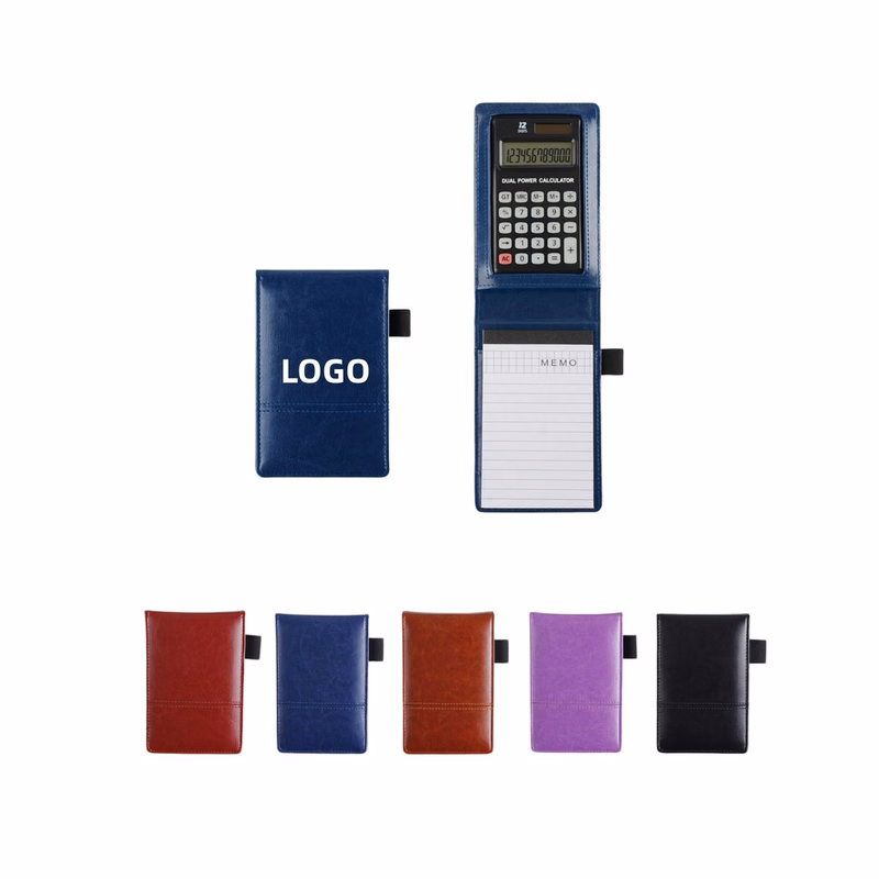 PU Leather A7 Foldable Calculator Notepad