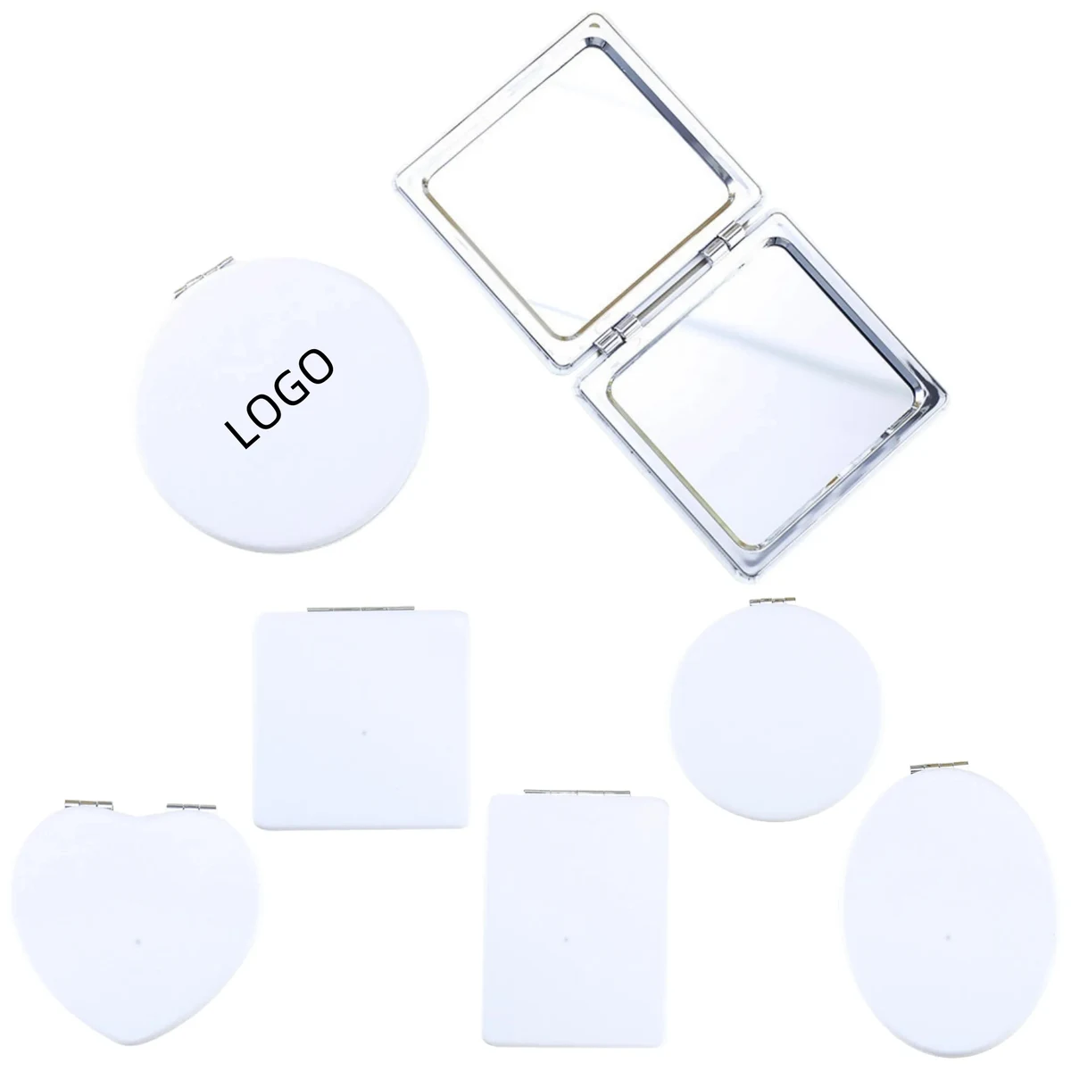 PU Leather Portable Folding Double-Sided Makeup Mirror 1