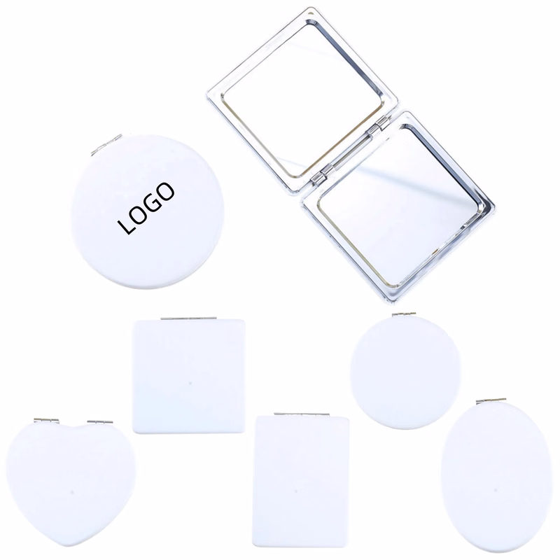 PU Leather Portable Folding Double-Sided Makeup Mirror
