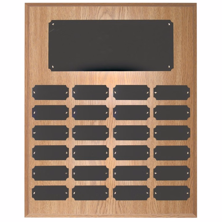 24 Plate Oak Finish Perpetual Plaques