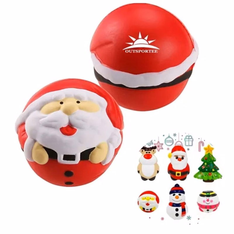 2.4'' PU Foam Santa Claus Ball Stress Reliever Christmas