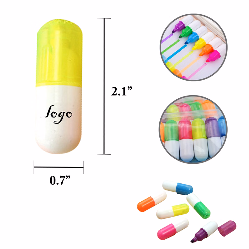 MOQ25 Cute Candy Mini Highlighter Set