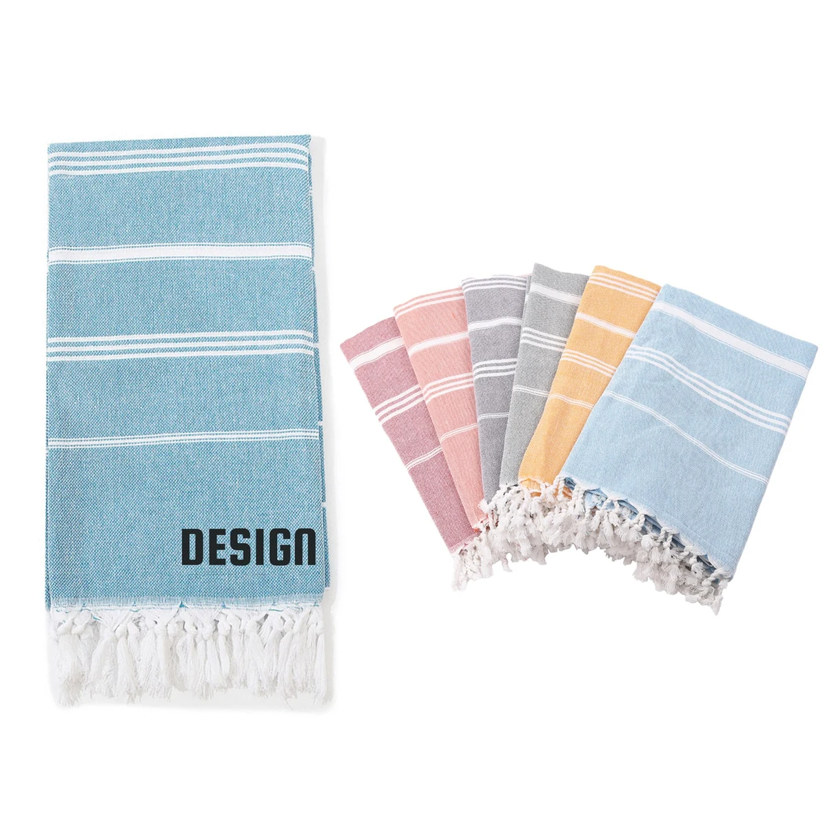 Cotton Quick-Dry Turkish Tassel Beach Towel 1