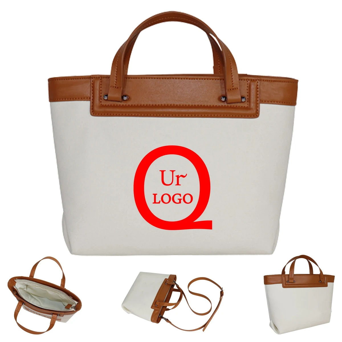 Full-Color 100% Cotton Canvas Tote Boat Bag W/ Lining, custom tote bag with logo imprint 1