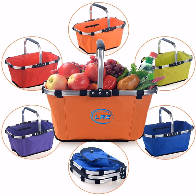 Promotional folding basket portable shopping