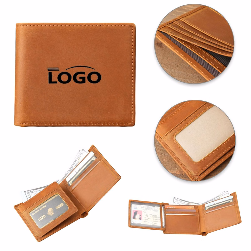 MOQ10 Retro Distressed Genuine Leather Cardholder Wallet