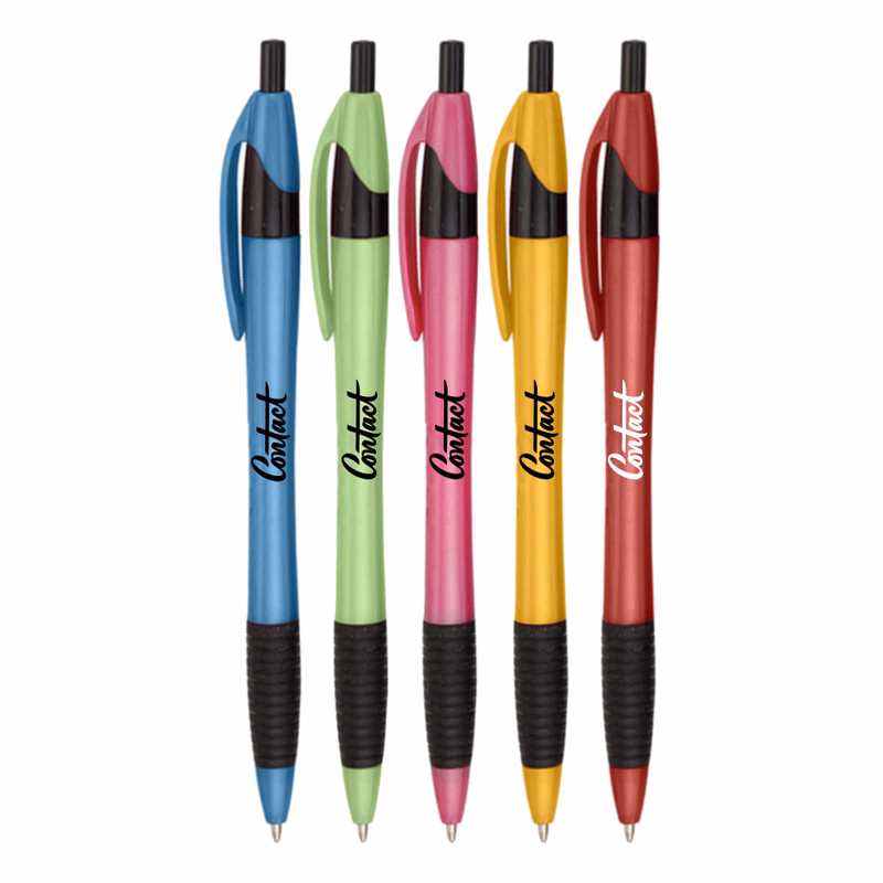 Union Printed - Slims Black Trim Grip Click Pen