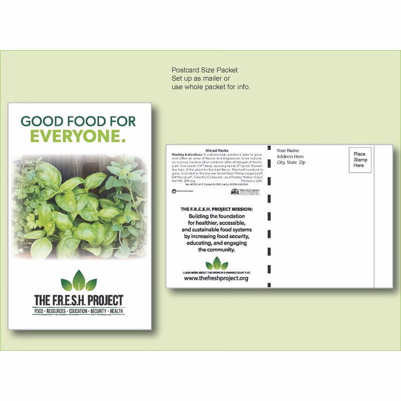 Mixed Herbs Seed Packet - Postcard Mailer Size 4" x 6.5"