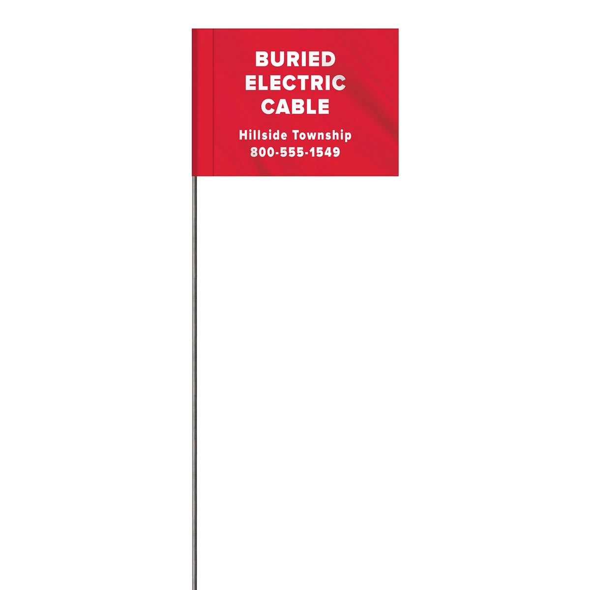 1-Color 2.5" x 3.5" Custom Vinyl Marking Flag with 11.5" Wire 1