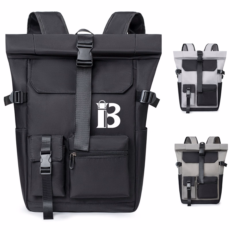 Oxford Roll Top Laptop Backpack