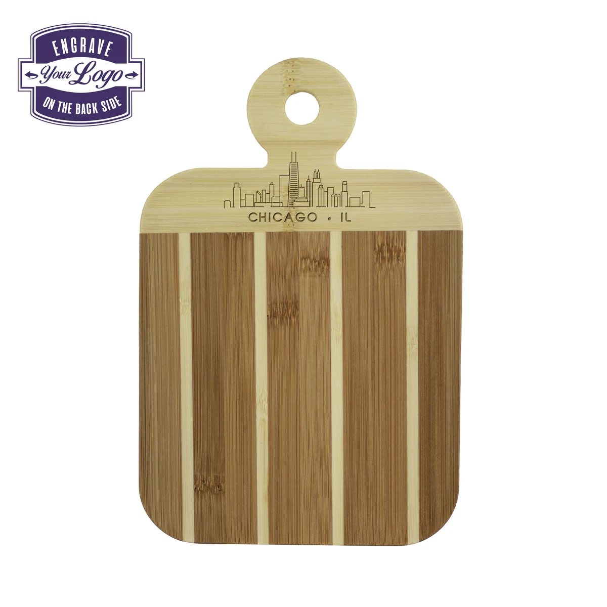 Striped Paddle City Skyline Board - Chicago 1