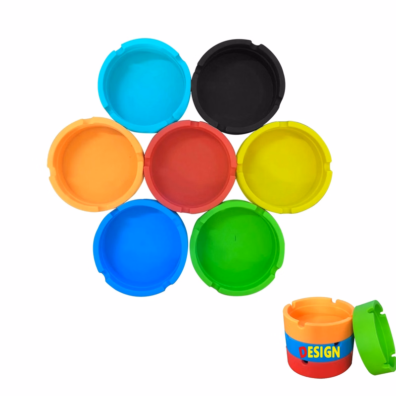 Reusable Silicone Gel Circular Ashtray