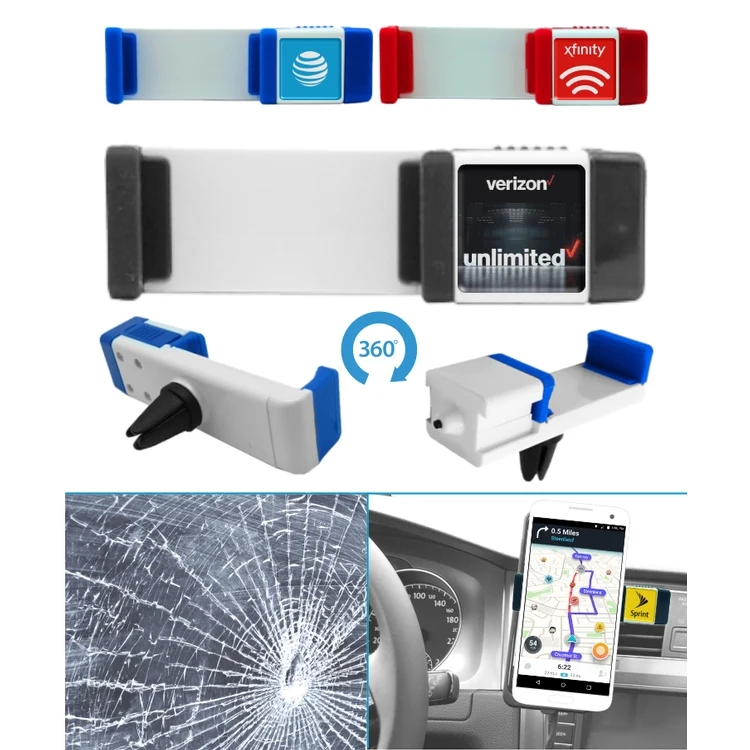 Car Air Vent Mount w/Emergency Glass Breaker - Full Color 1