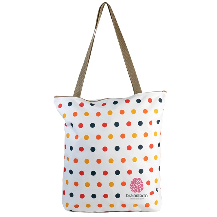 Medium Wide Bottom PolyPro Handled Zippered Tote (16.5"H x 16.5"W x 3"D), custom tote bag with logo imprint 1