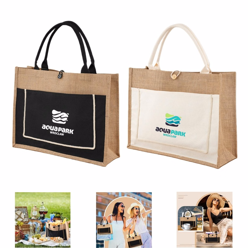 Large Jute Tote Bags with Handles