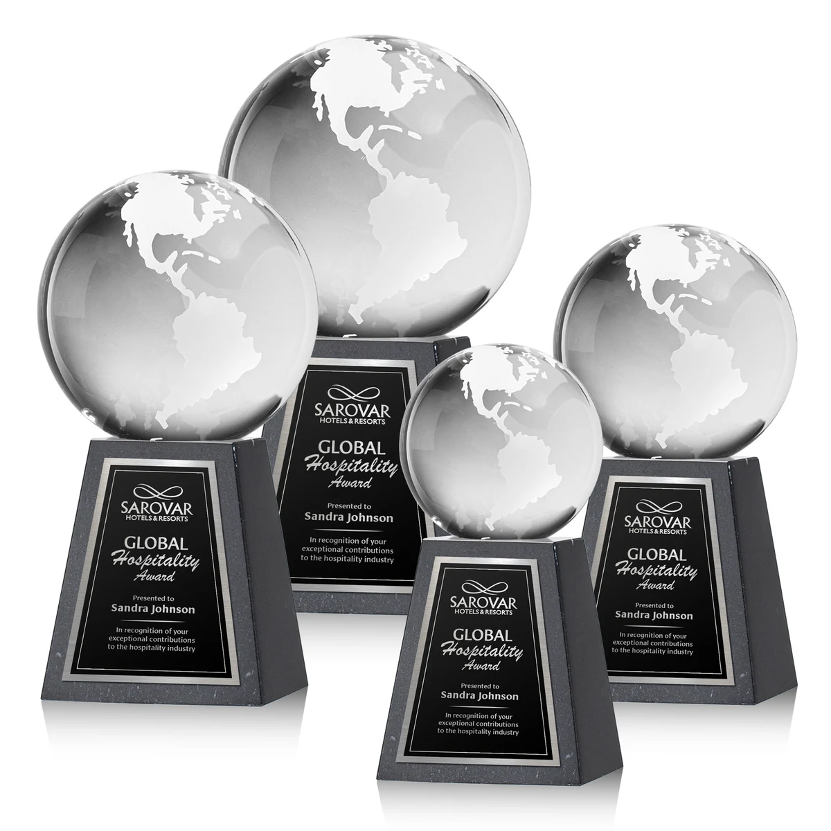 Globe Award on Tall Marble Base 1