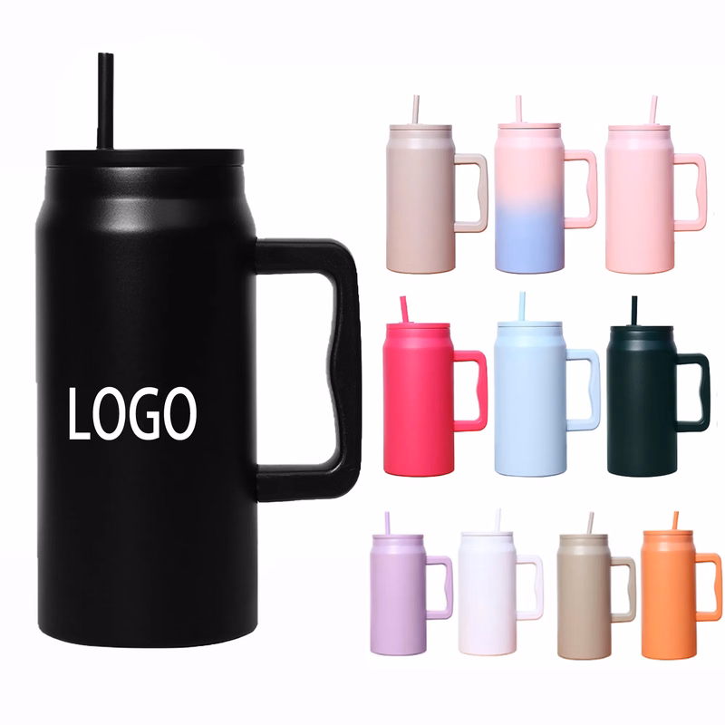 50oz Straw Lid Insulated Cup With Handle