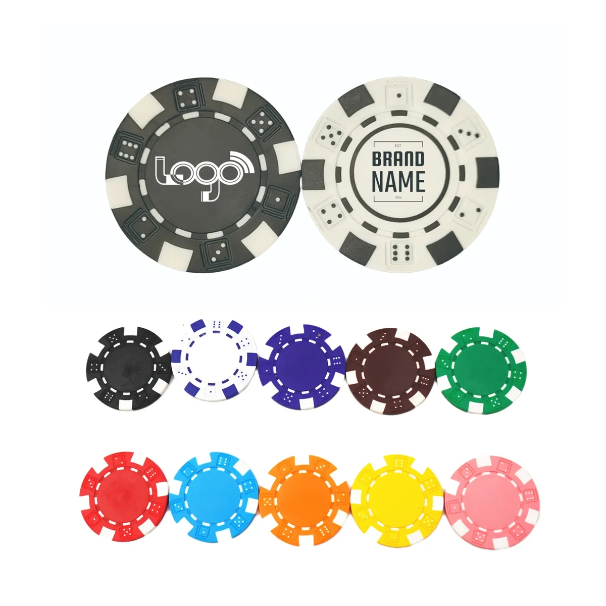 11.5 gram ABS Poker Chip with 6 Stripes 1