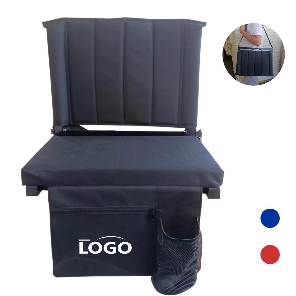 Portable Folding Stadium Chair with Backrest 1