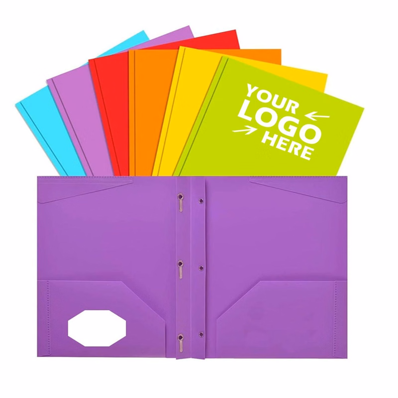 Heavy-Duty Plastic 2-Pocket 3-Prong Portfolio Folder