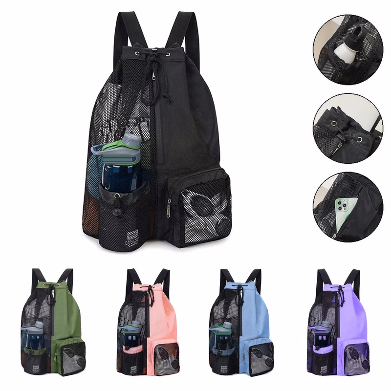 Breathable Mesh Drawstring Fitness Backpack