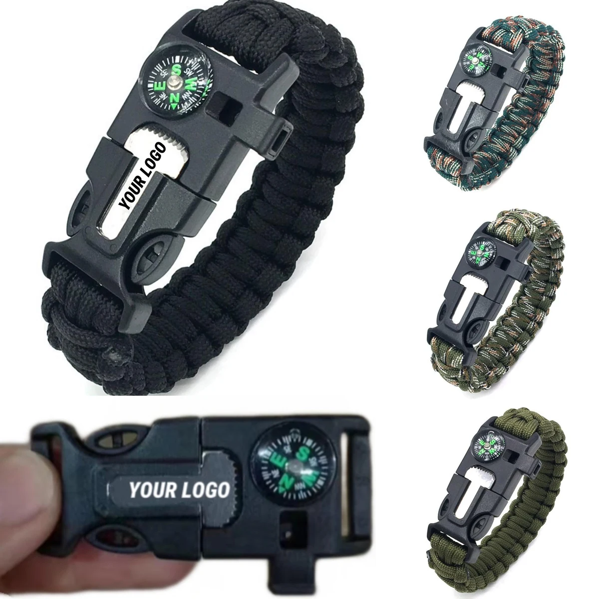 MOQ:5pcs Paracord Survival Bracelet 1