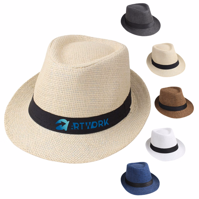 Summer Short Brim Straw Fedora Hat