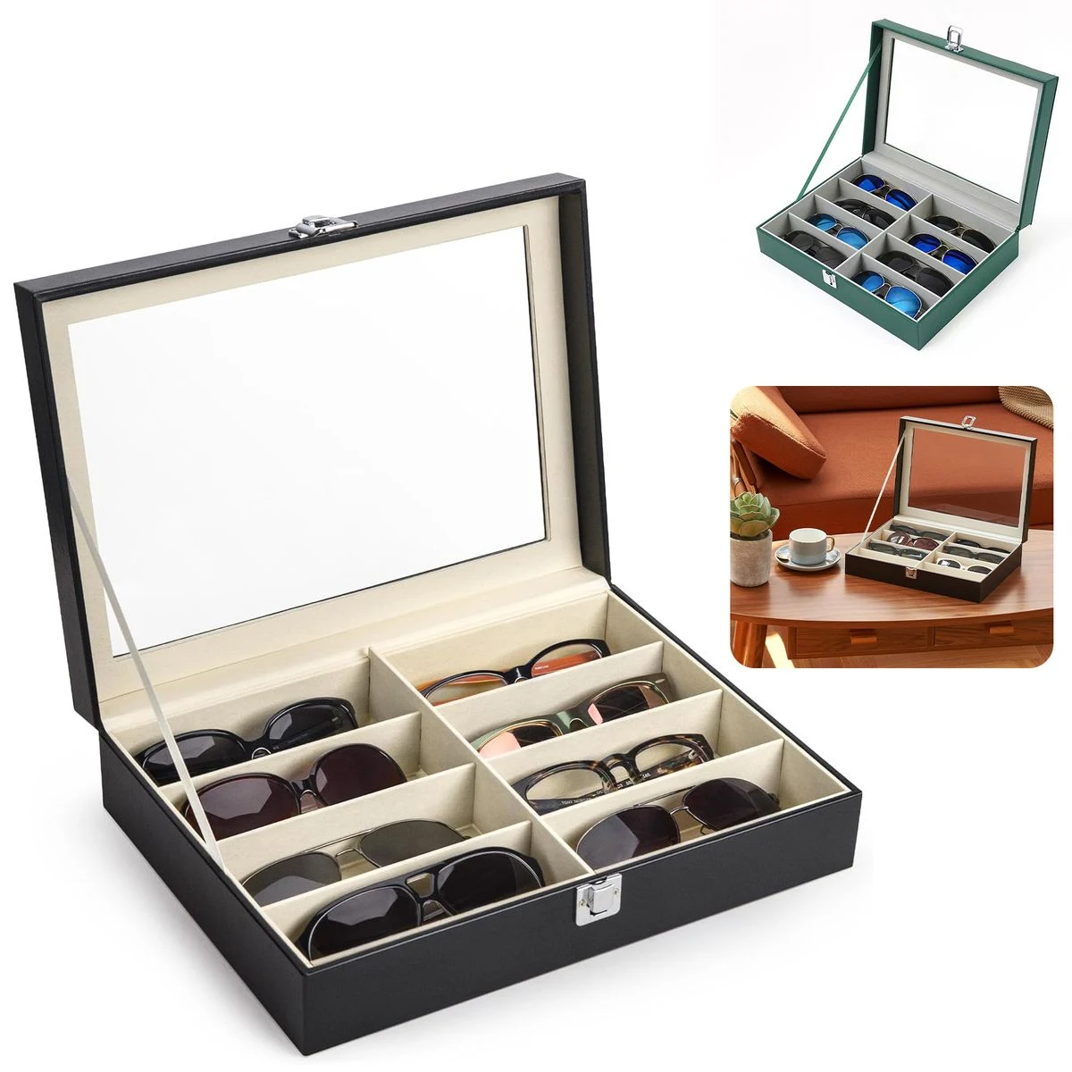 PU Leather Sunglasses Organizer 1