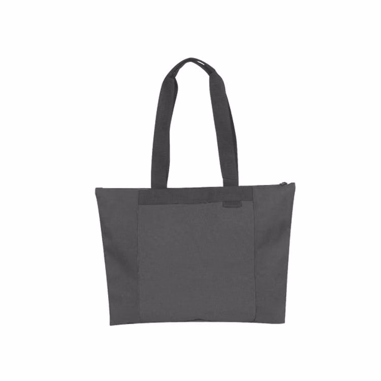 Zippered Tote Bags - Black Poly