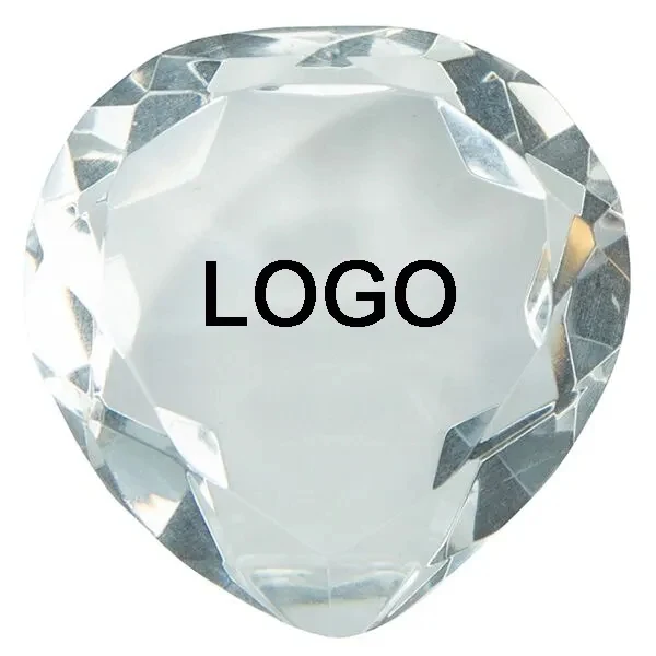 Personalized Crystal Heart Paperweights 1