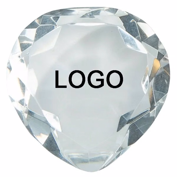 Personalized Crystal Heart Paperweights