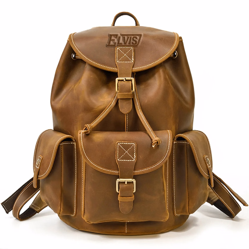 Vintage Leather Backpack for Travel